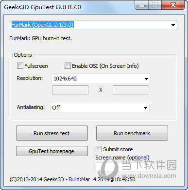 Geeks3D GpuTest GUI