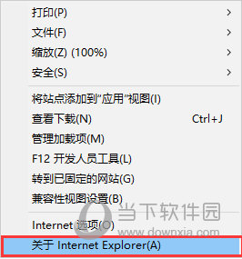 点击“关于Internet Explorer”