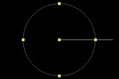 绘出一个半径为25或者19长度的圆