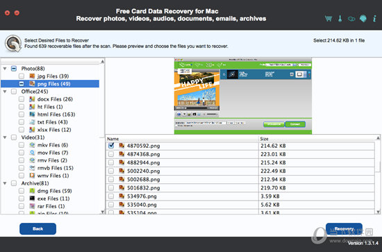 Free Card Data Recovery for Mac