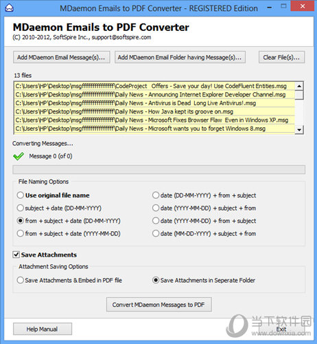 MDaemon Emails to PDF Converter
