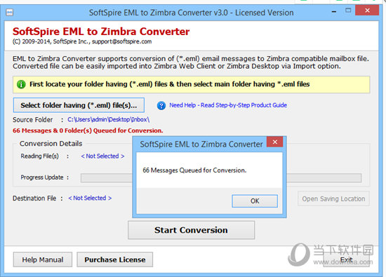 SoftSpire EML to Zimbra Converter