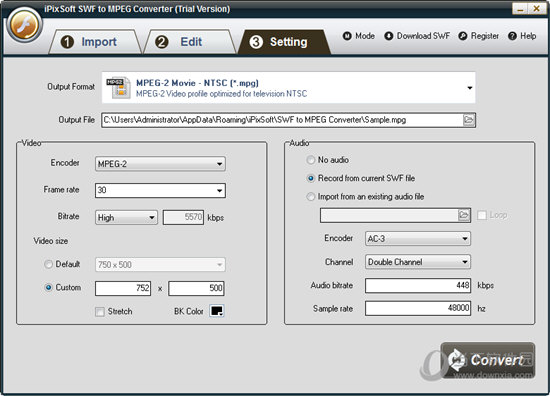 iPixSoft SWF to MPEG Converter