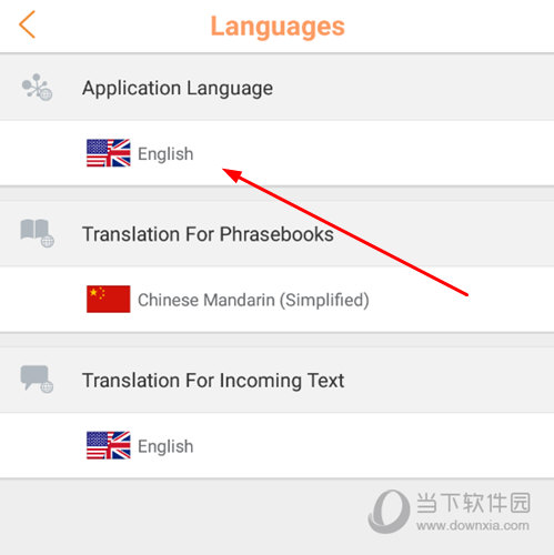 点击第一个Application Language