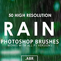 Rain Photoshop Brushes(PS下雨笔刷) +50 免费版