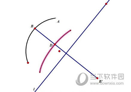几何画板怎么制作圆弧沿直线翻折的动画