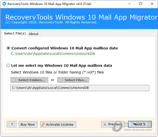 RecoveryTools Windows 10 Mail App Migrator