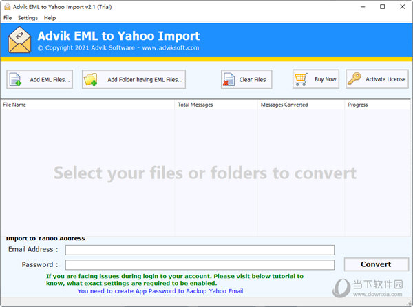 Advik EML to Yahoo Import