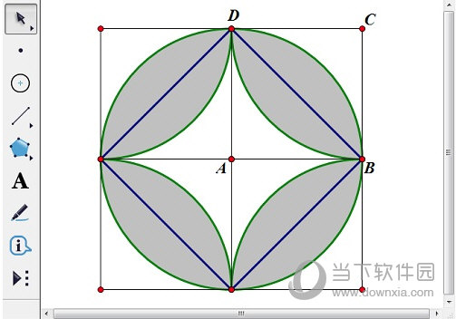 几何画板怎么在正方形中构造花瓣图案
