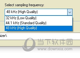Select sampling frequency